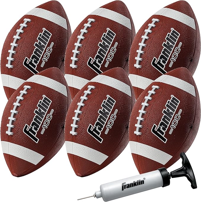 Franklin Sports キッズ ジュニア グリップライト ユース ジュニアサイズ ラバーフットボール - ピーウィー キッズ 耐久性 アウトドアフットボール - シングル＆バルクパックあり