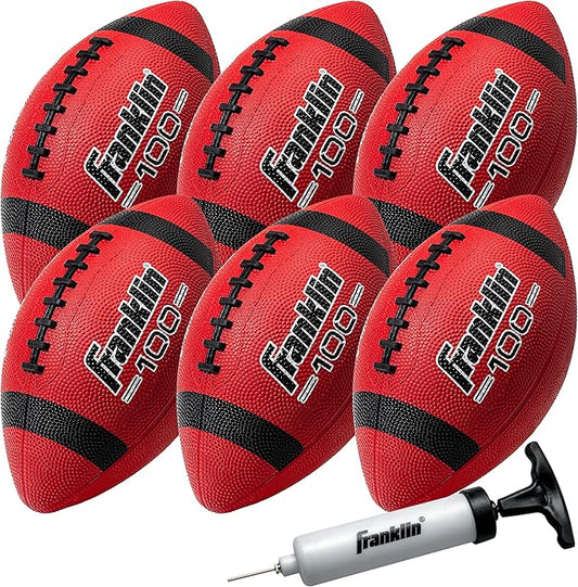 Franklin Sports キッズ ジュニア グリップライト ユース ジュニアサイズ ラバーフットボール - ピーウィー キッズ 耐久性 アウトドアフットボール - シングル＆バルクパックあり