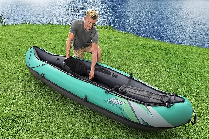 Bestway Hydro Force Inflatable Kayak Set | Includes Seat, Paddle, Hand Pump, Storage Carry Bag | Great for Adults, Kids and Families