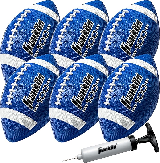 Franklin Sports キッズ ジュニア グリップライト ユース ジュニアサイズ ラバーフットボール - ピーウィー キッズ 耐久性 アウトドアフットボール - シングル＆バルクパックあり