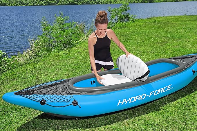 Bestway Hydro Force インフレータブルカヤックセット | シート、パドル、ハンドポンプ、収納キャリーバッグ付属 | 大人、子供、家族に最適