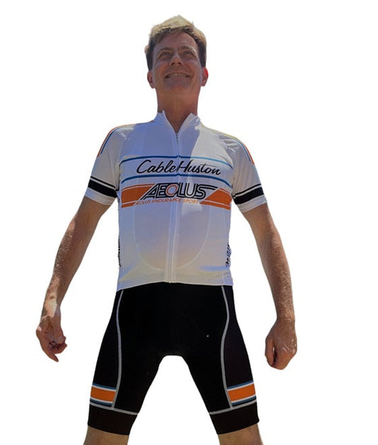 Cable Huston AEOLUS Endurance Sport Cycling Jersey, White (Medium)