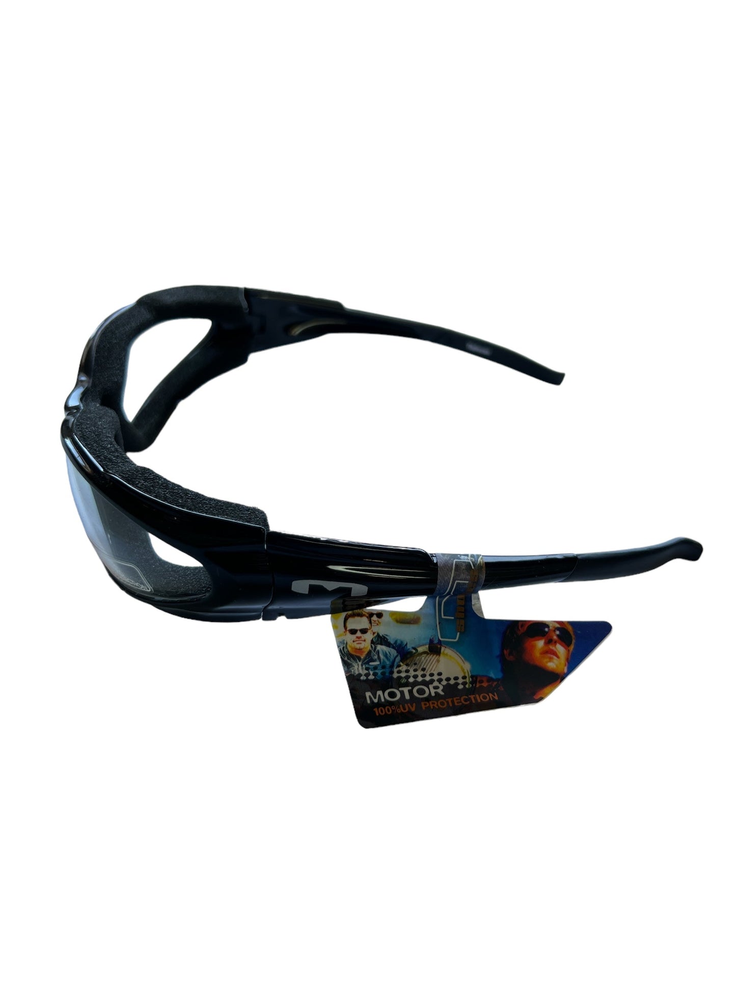 Mountain Shades Nytron Sunglasses, Shiny Black with Clear Lenses
