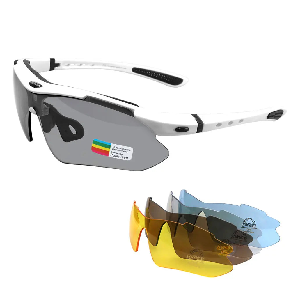 MOVIGOR 5 Lens Polarized Cycling Glasses Sports Men Sunglasses Road Bicycle Goggles Mountain Bike Riding Protection Eyewear set