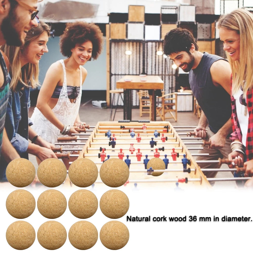 1Pcs/6pcs/12pcs 36mm Cork Solid Wood Foosball Table Soccer Ball Football Baby Foot Fussball Desktop Table Soccer