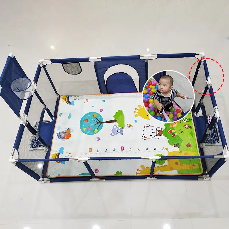 IMBABY Baby Playpens With Basketball Frame Corralito for Babies Indoor Baby Playground Multifunctional Playpen for Children