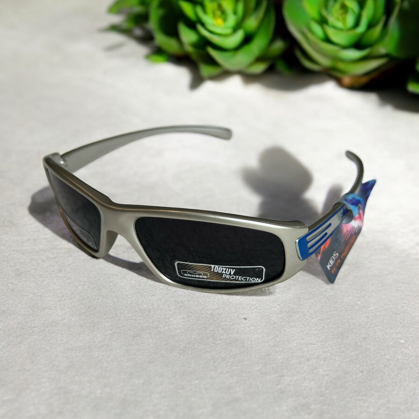 Mountain Shades Kids Jetpack Sunglasses - Ages 4-6 (Silver with Blue)