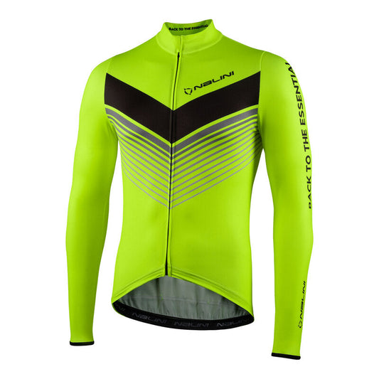 Nalini FIT Long Sleeve Men's Cycling Jersey (Fluro Yellow) XL