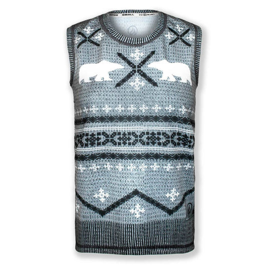 INKnBURN Men's Polar Bear Sleeveless Sweater Vest Tech Shirt (X-Large)