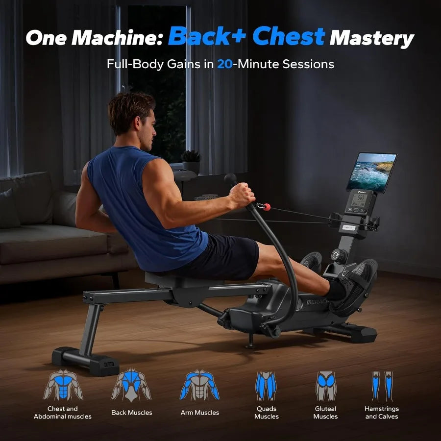 Sculls Rowing Machines for Home Magnetic Rowing Machine with 16Level Resistance Simulate Real Rowing Experience UltraQuiet Oper