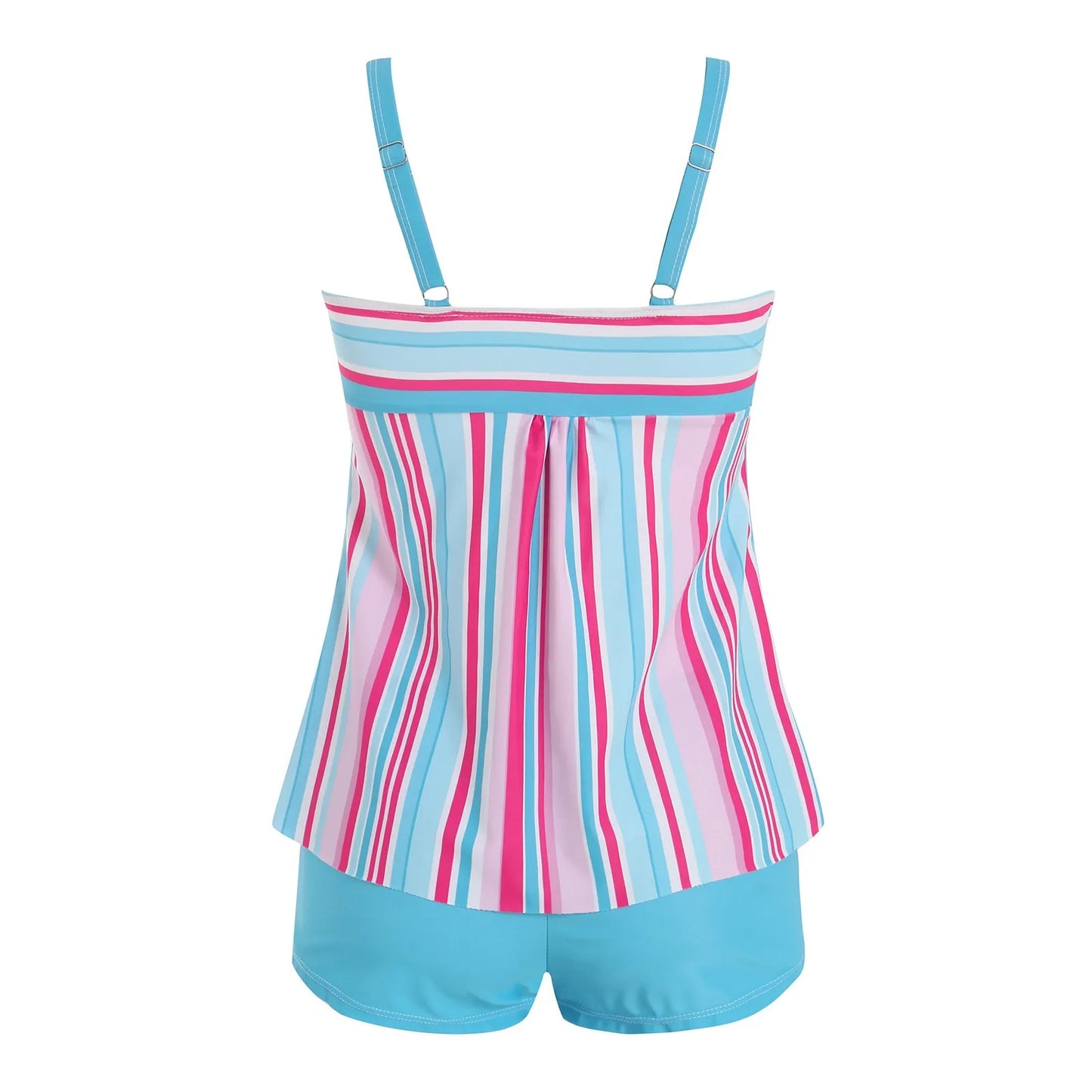 New Plus Size Beach Swimsuit Women Casual Simple Split Fashion Flower Print Swimsuit Full Coverage Bikini Tankini Swimwear