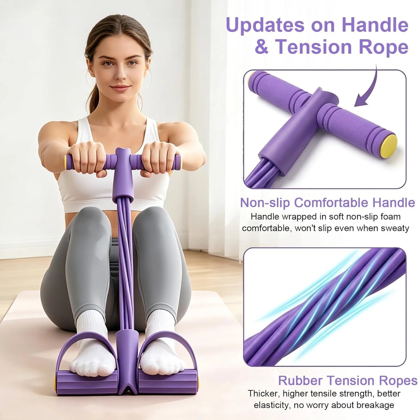 4-Tube & 6-Tube Resistance Band Set Multi-Function Tension Rope Yoga Pedal Puller for Gym Fitness And Strength Training Exercises