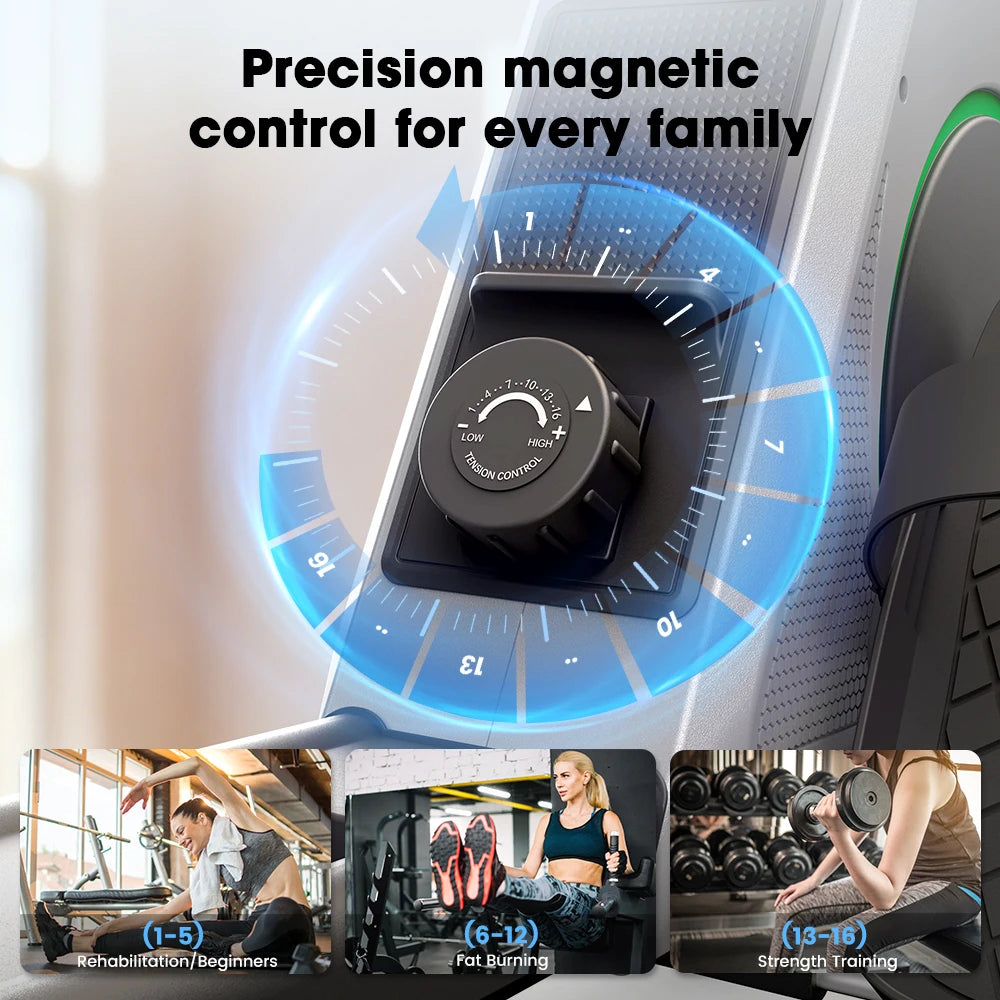 Formill QK530 Magnetic Rowing Machine, 16-Level Resistance, Bluetooth App, LCD Display, Comfortable Seat, Home Fitness Exercise