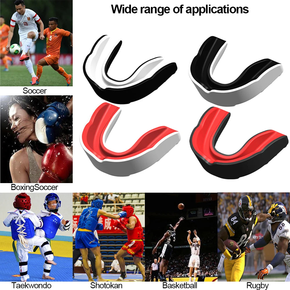 4 pieces; mouthguard suitable for long stick hockey, basketball, karate, martial arts, rugby, boxing, mixed martial arts