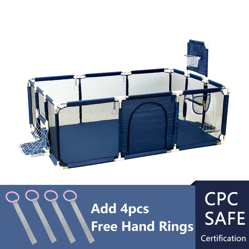 IMBABY Baby Playpens With Basketball Frame Corralito for Babies Indoor Baby Playground Multifunctional Playpen for Children