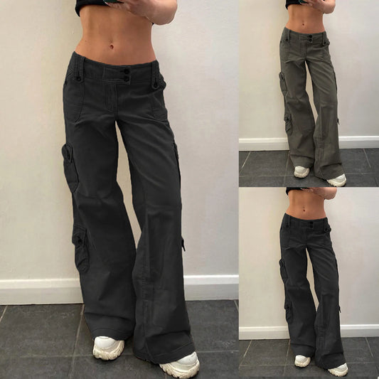 Women'S Jeans Baggy Cargo Pants Streetwear Drawstring Casual Loose Wide Leg Trousers Pantalones Hip Hop Joggers Sweatpants 청바지