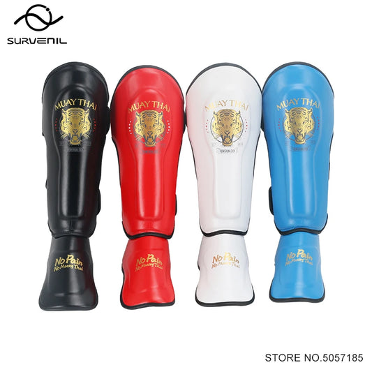 Boxing Leg Guard Muay Thai Ankle Protector MMA Kickboxing Shin Guards Thickened Sparring Fighting Gear Ankle Protective Leggings