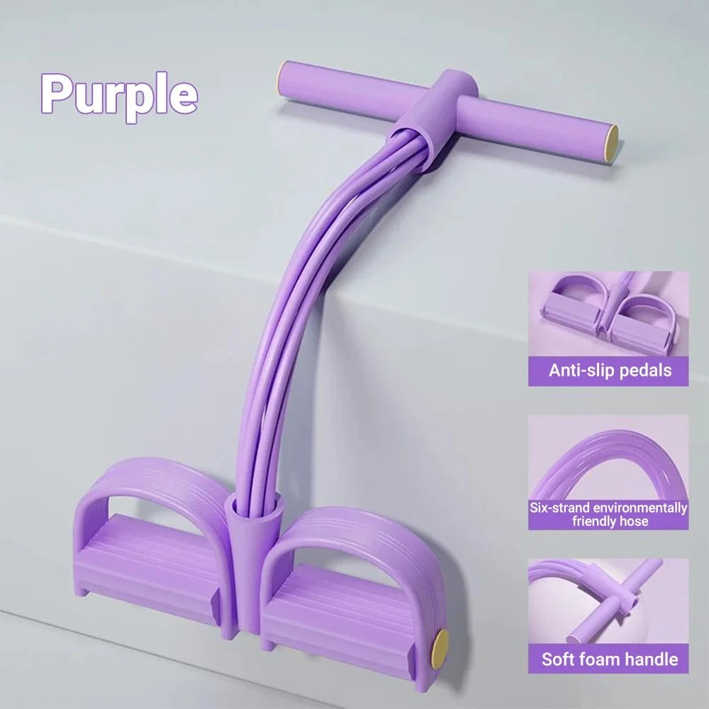 4-Tube & 6-Tube Resistance Band Set Multi-Function Tension Rope Yoga Pedal Puller for Gym Fitness And Strength Training Exercises