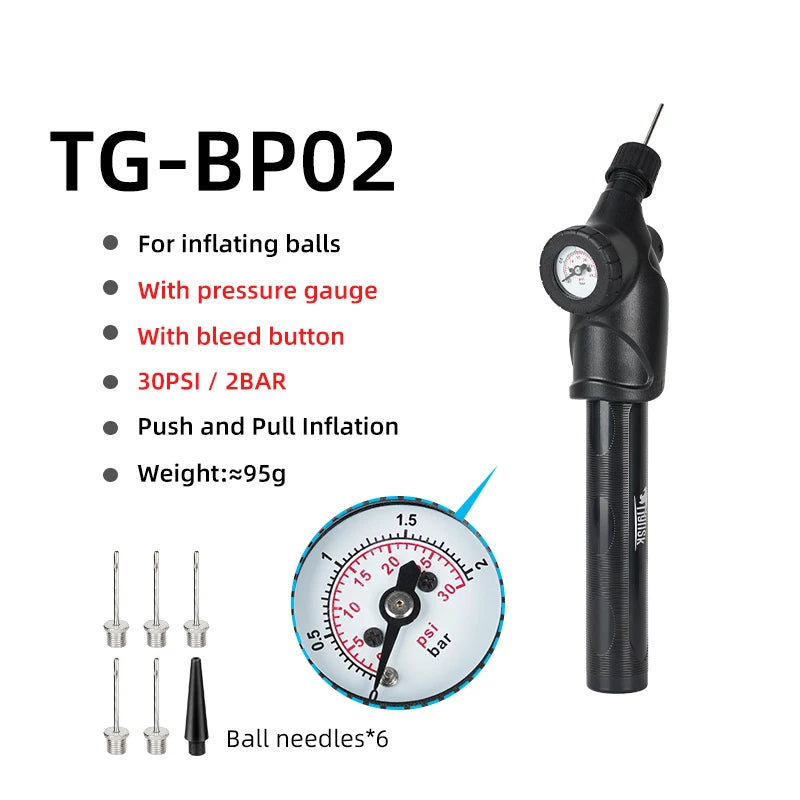 Tigerisk Ball Pump Dual Action Hand Pump Inflator Portable Basketball Pump Football Volleyball Pump With Ball Needle
