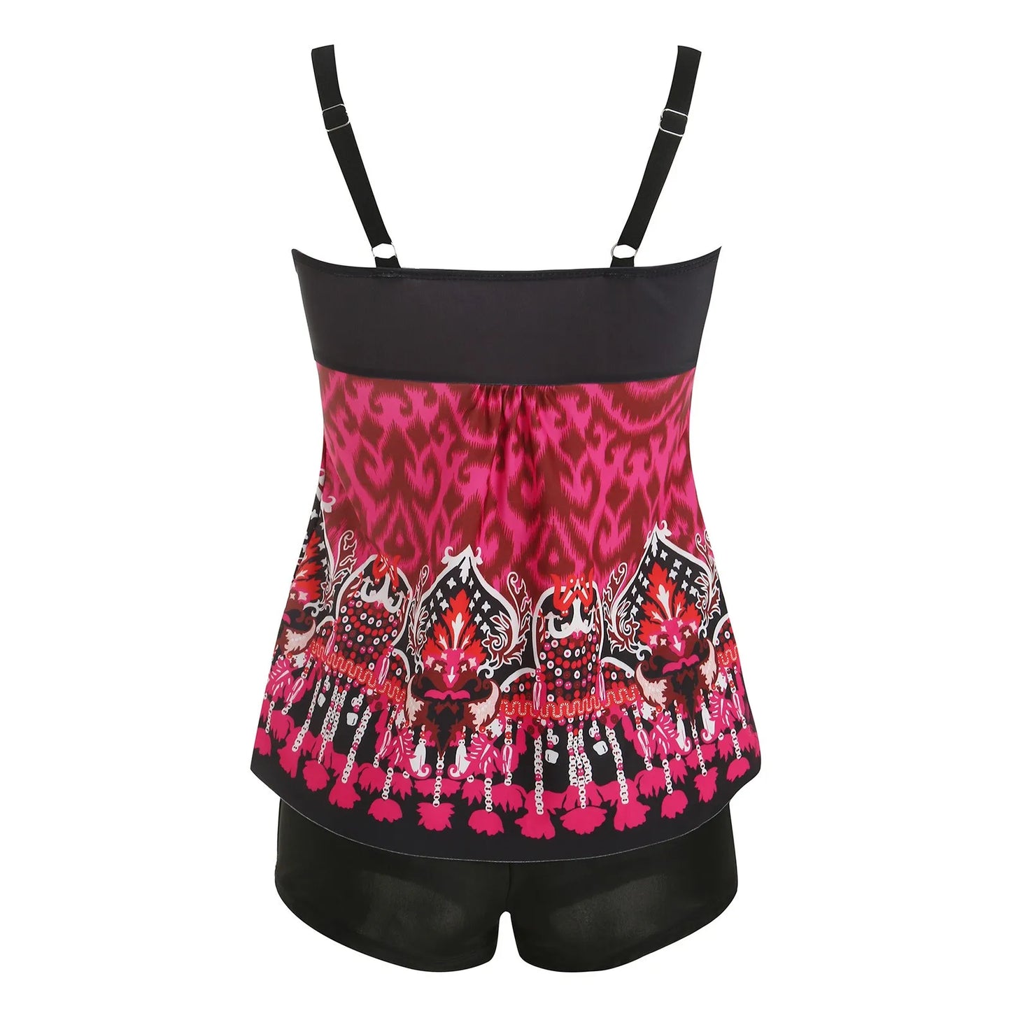 New Plus Size Beach Swimsuit Women Casual Simple Split Fashion Flower Print Swimsuit Full Coverage Bikini Tankini Swimwear