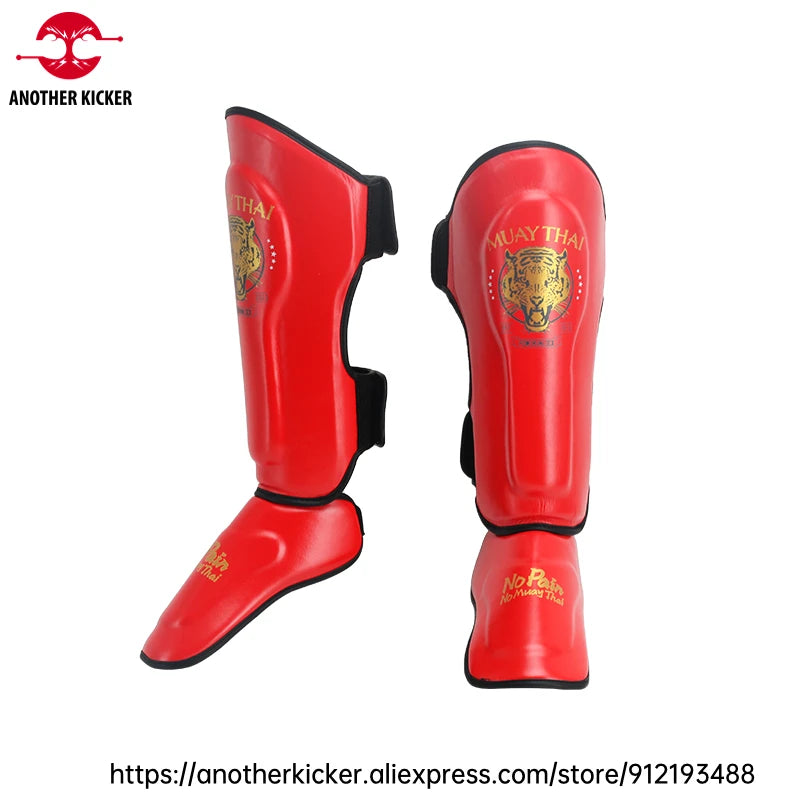 Muay Thai Shin Guards Men Women MMA Training Kickboxing Striking Sparring Shinguards Boxing Leg Guards with Instep Protection