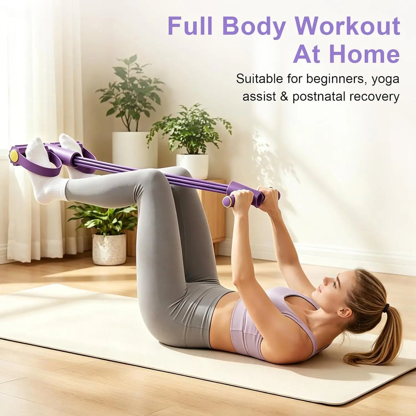 4-Tube & 6-Tube Resistance Band Set Multi-Function Tension Rope Yoga Pedal Puller for Gym Fitness And Strength Training Exercises