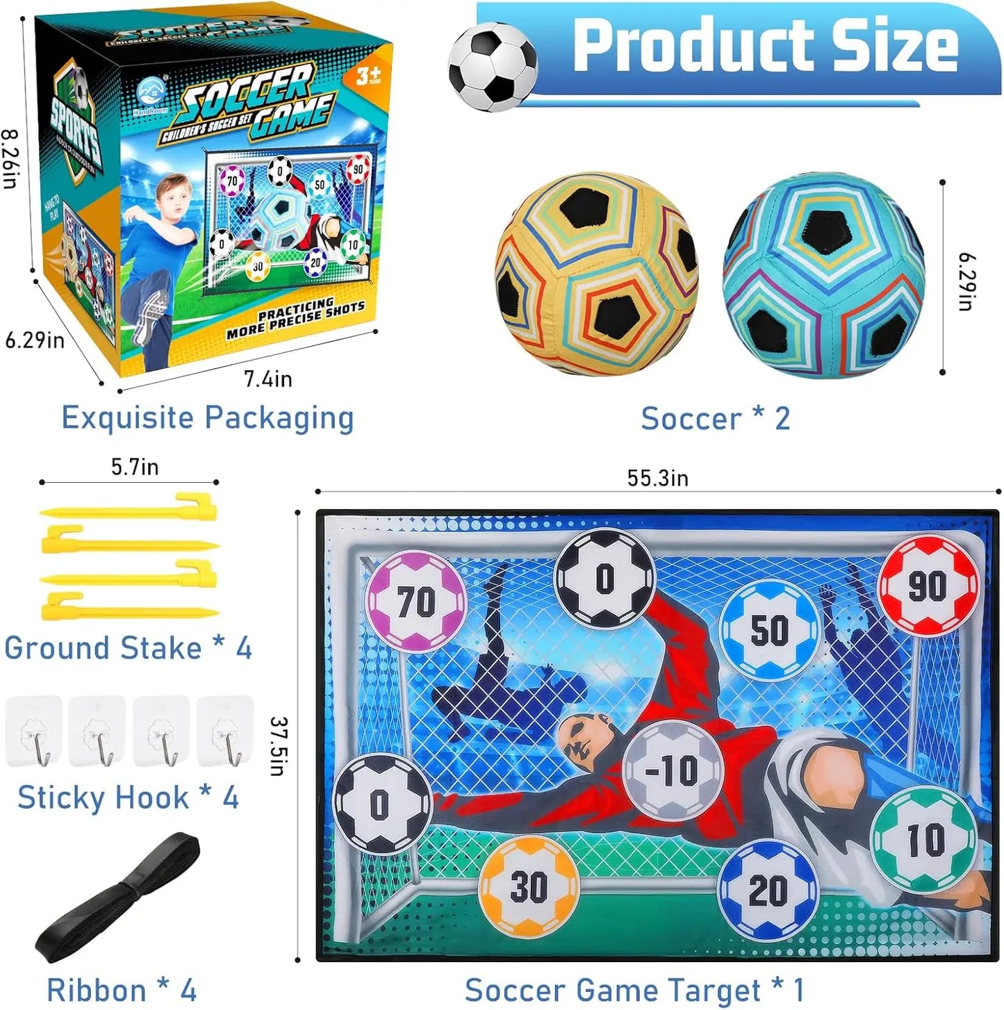 Soccer Game Mat Set Outdoor Indoor Soccer Toys Multiplayer Competitive Soccer Games Children Football Goal Training Boy Gifts