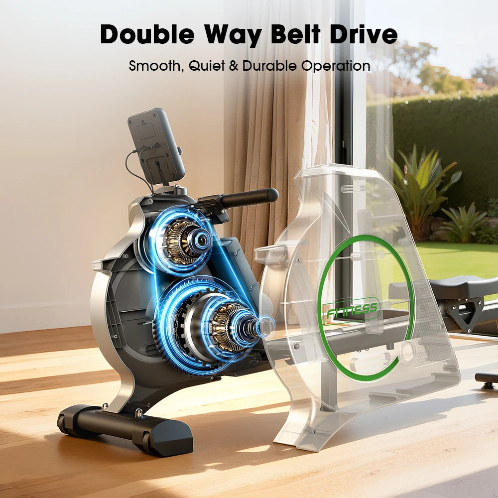 Formill QK530 Magnetic Rowing Machine, 16-Level Resistance, Bluetooth App, LCD Display, Comfortable Seat, Home Fitness Exercise