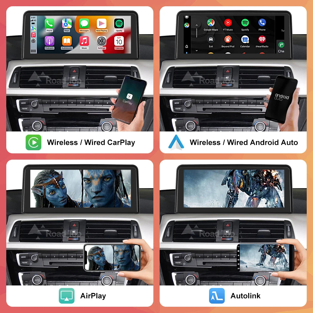 10.25'' 1920*720 Wireless Carplay Android Auto Multimedia Display For BMW 3 4 Series F30 F31 F32 F33 F34 F36 NBT Touch Screen