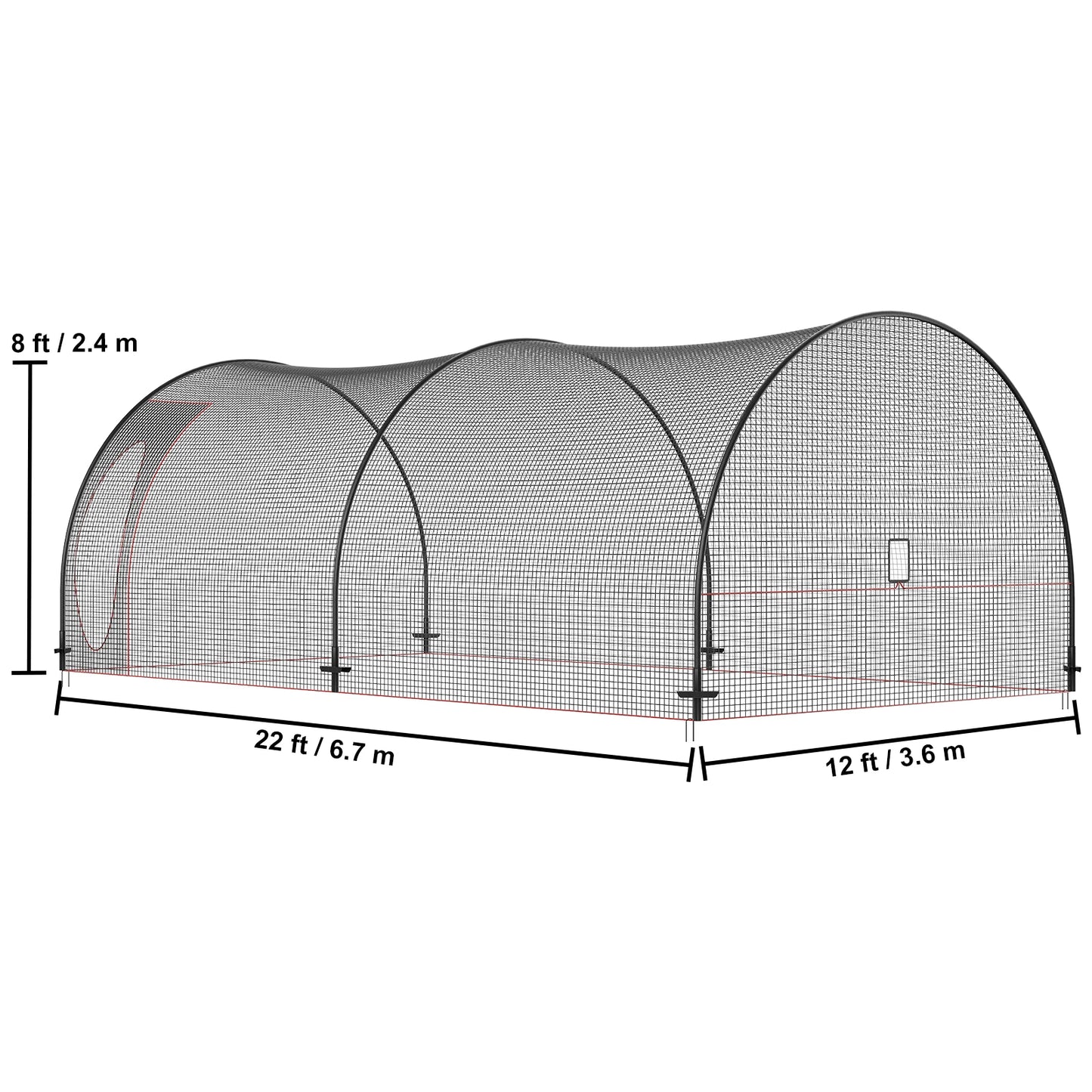 SucceBuy 12/22/33/40FT Baseball Batting Cage Portable Cage Net with Carry Bag Heavy Duty Enclosed Cage Backyard Training