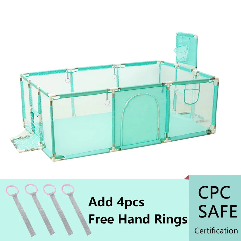 IMBABY Baby Playpens With Basketball Frame Corralito for Babies Indoor Baby Playground Multifunctional Playpen for Children