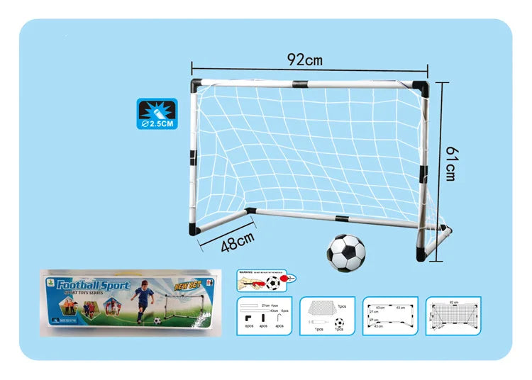 Large 2 In 1 Portable Plastic Soccer Goal Indoor Outdoor Kids Sports Toy Foldable Football Gate Training Equipment