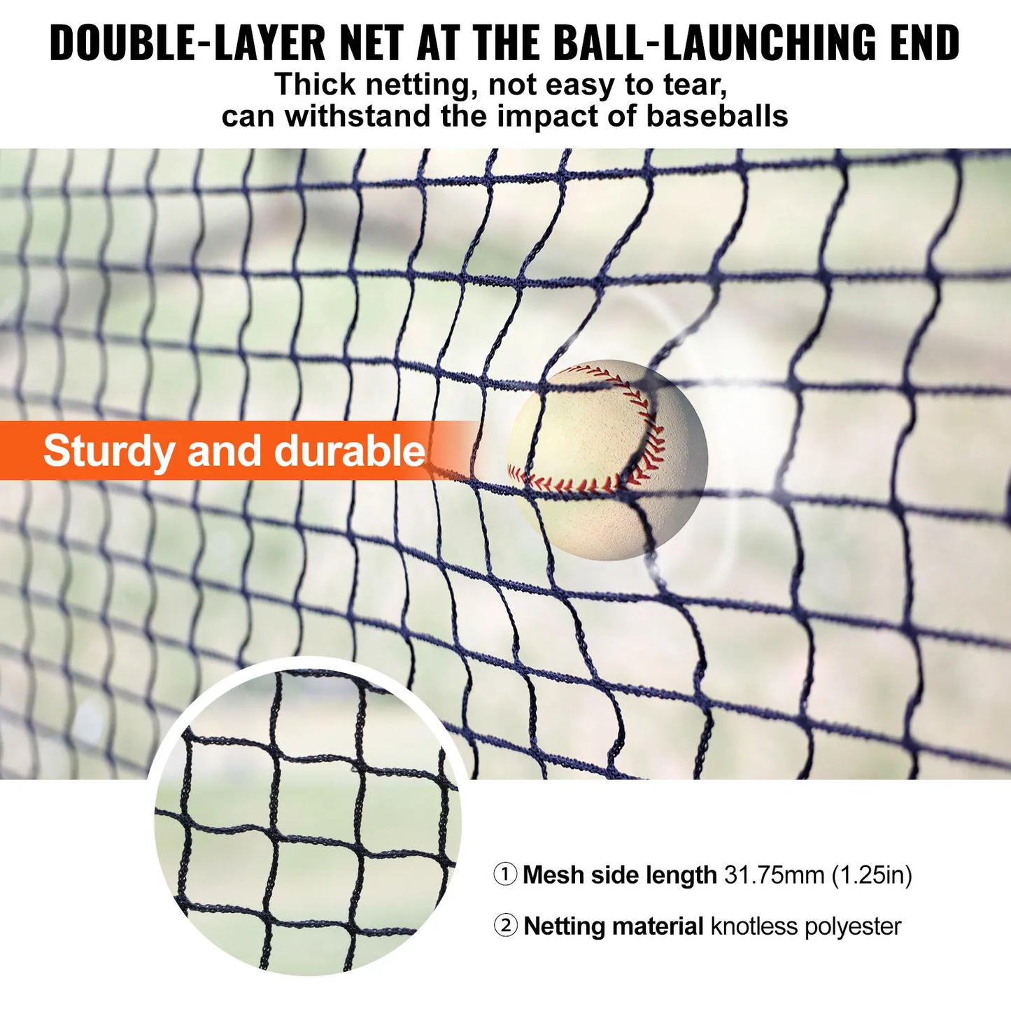 SucceBuy 12/22/33/40FT Baseball Batting Cage Portable Cage Net with Carry Bag Heavy Duty Enclosed Cage Backyard Training
