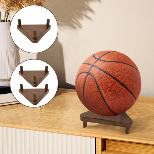 Walnut Wood Ball Stand Multifunctional Display Accessories Basketball Stand Decorative Ball Holder Stand for Football Soccer