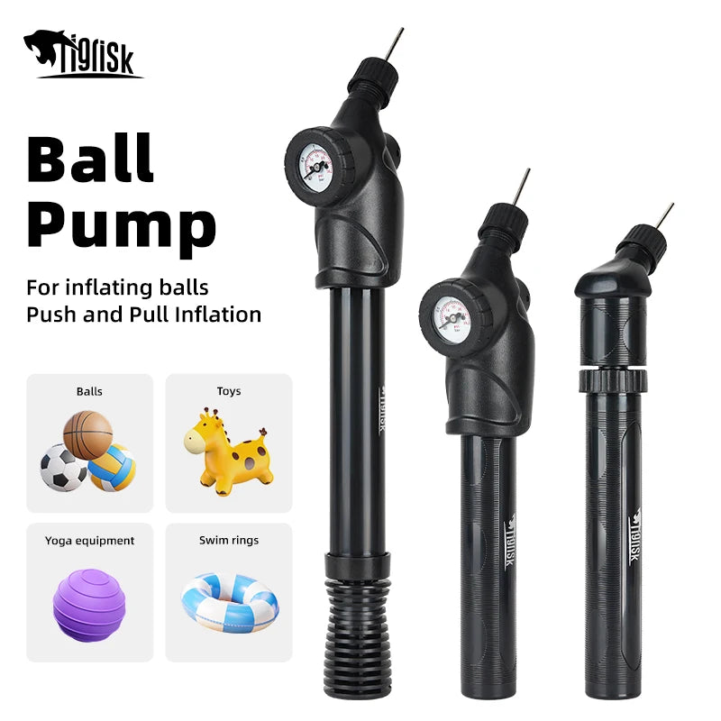 Tigerisk Ball Pump Dual Action Hand Pump Inflator Portable Basketball Pump Football Volleyball Pump With Ball Needle