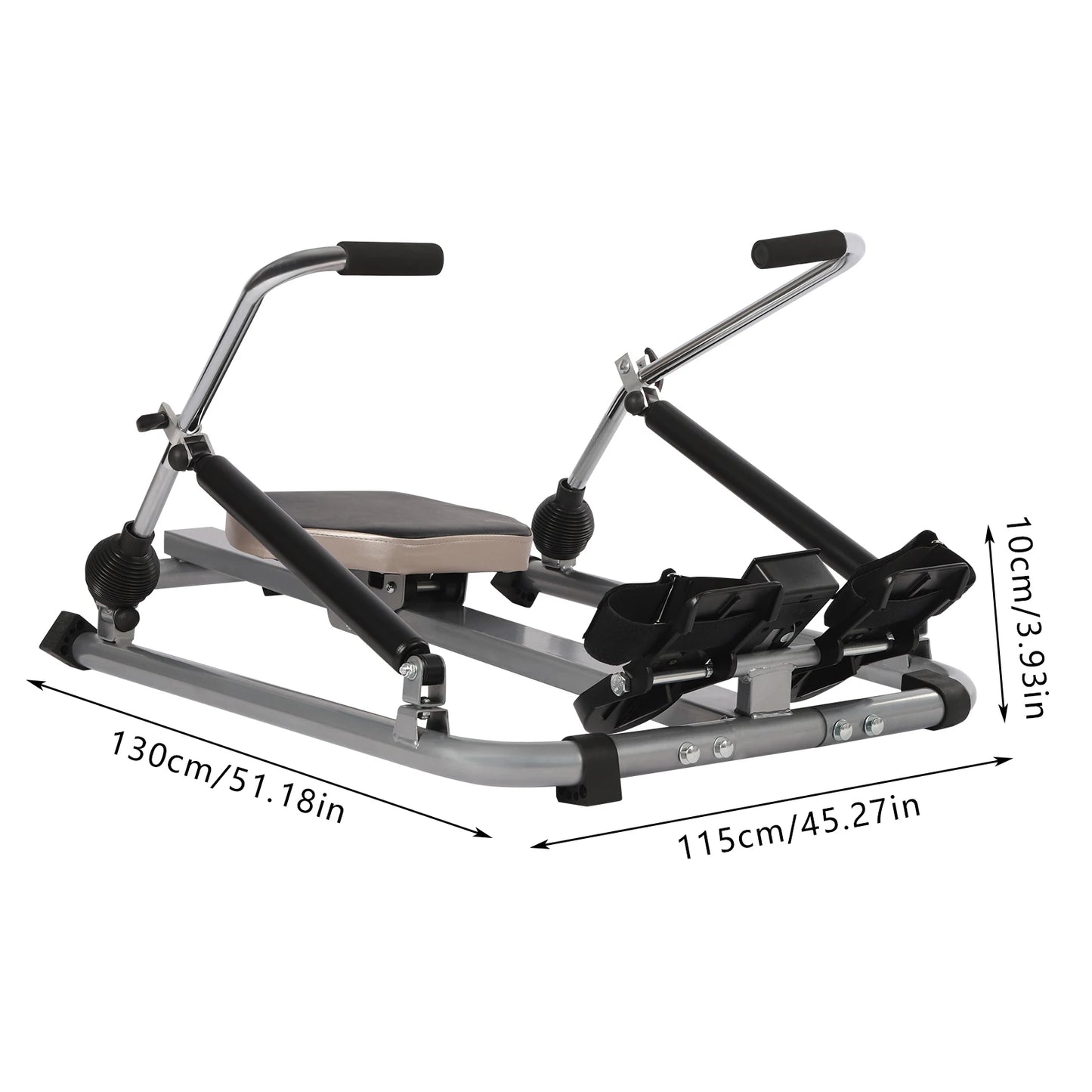 Home Rowing Machine| LCD Display 15-55kg Resistance Handle Grip Rowing Machine Black