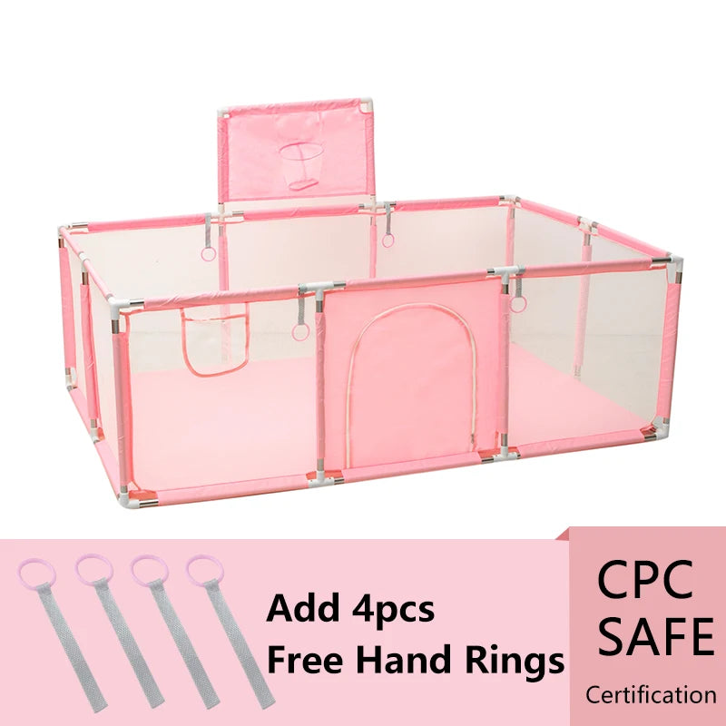 IMBABY Baby Playpens With Basketball Frame Corralito for Babies Indoor Baby Playground Multifunctional Playpen for Children