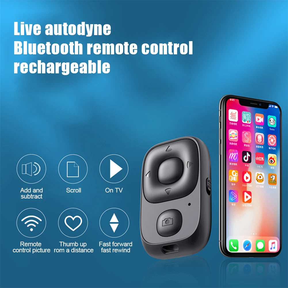 Wireless Remote Control Bluetooth Compatible withShutter Release Button Camera Phone Selfie Page Turning Controller Rechargeable