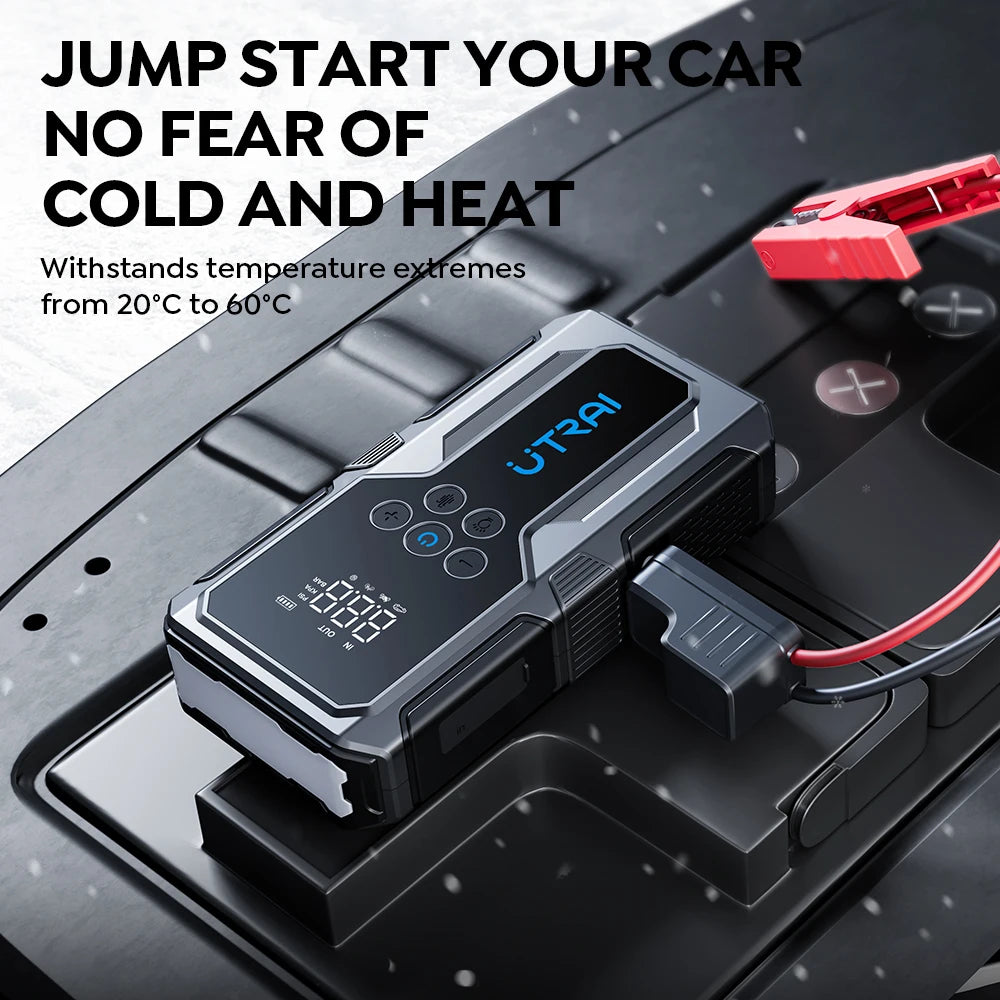 UTRAI 150PSI Air Pump Car Battery Emergency Boosters 1500A Car Jump Starter Power Bank Portable  Starting Device Car Starter New