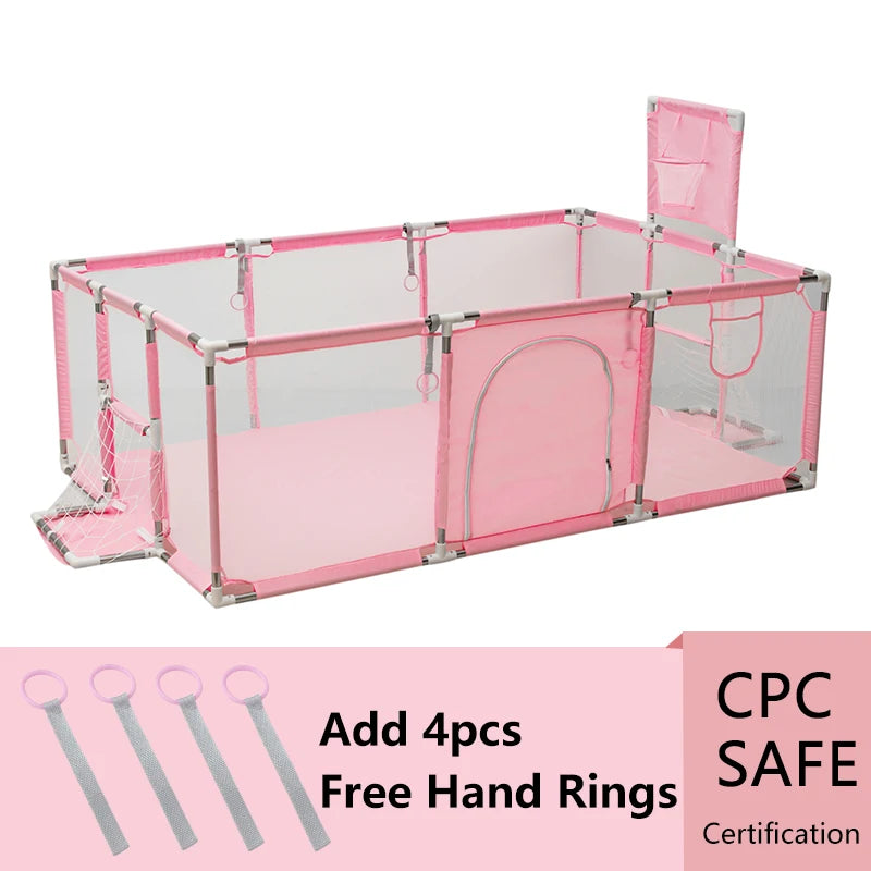 IMBABY Baby Playpens With Basketball Frame Corralito for Babies Indoor Baby Playground Multifunctional Playpen for Children