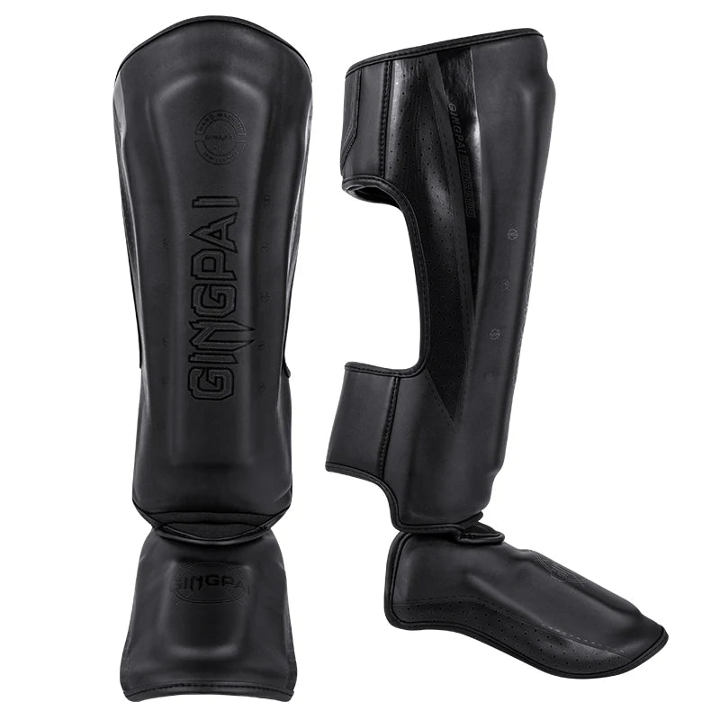 GINGPAI Professional MMA Boxing Shin Guards Adult Kickboxing Ankle Support Equipment Karate Protectors Sanda Muay Thai Leggings