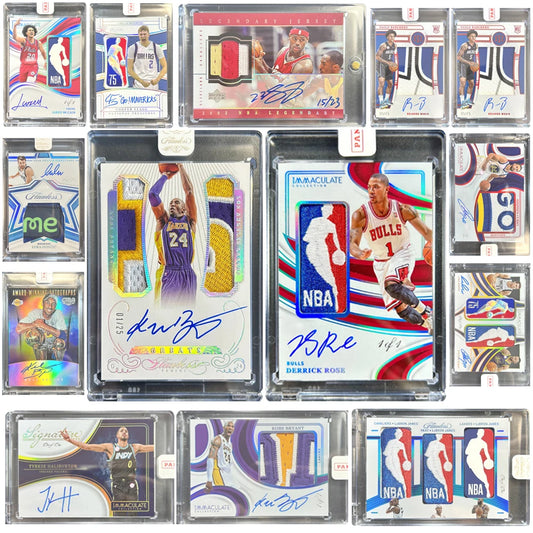 PANINI basketball Signature patch collection card bricks DIY homemade Kobe Bryant James Curry McCain Derrick Rose Banchero gifts