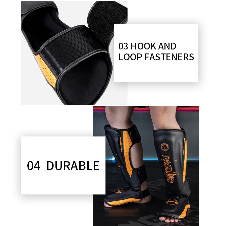 MMA Boxing Shin Guards Ankle Support Adult Men Women Kickboxing Equipment Karate Protectors Sanda Muay Thai Legging Instep Guard