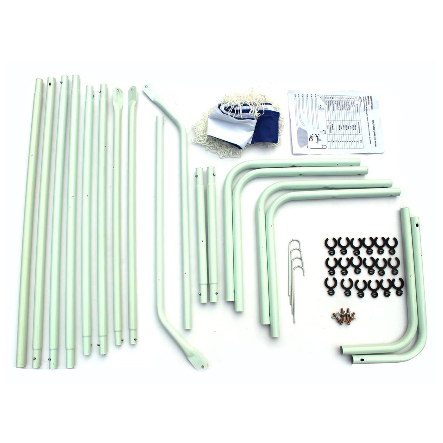 Football Goal,Metal Football Post Frame Set Easy To Assemble Complete With Net And Carry Bag 243.84x 152.4x 91.44cm For Youth