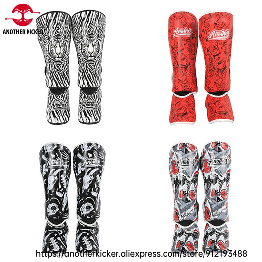 Muay Thai Shin Guards Men Women MMA Training Kickboxing Striking Sparring Shinguards Boxing Leg Guards with Instep Protection