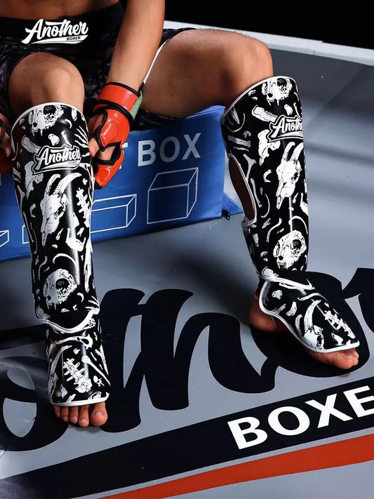 Muay Thai Shin Guards MMA Kickboxing Leg Pads Instep Protection Sparring Gear for Men Women Karate Boxing Training Competition