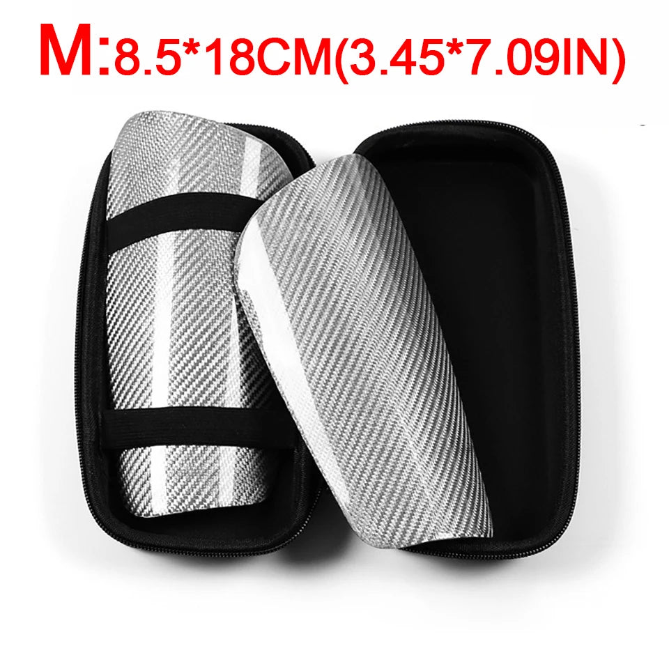 Loogdeel Carbon Fiber Soccer Shin Guards With Case Adult Kids Leg Shin Protect Board Shock Resistance Ultra Light Portable Carry