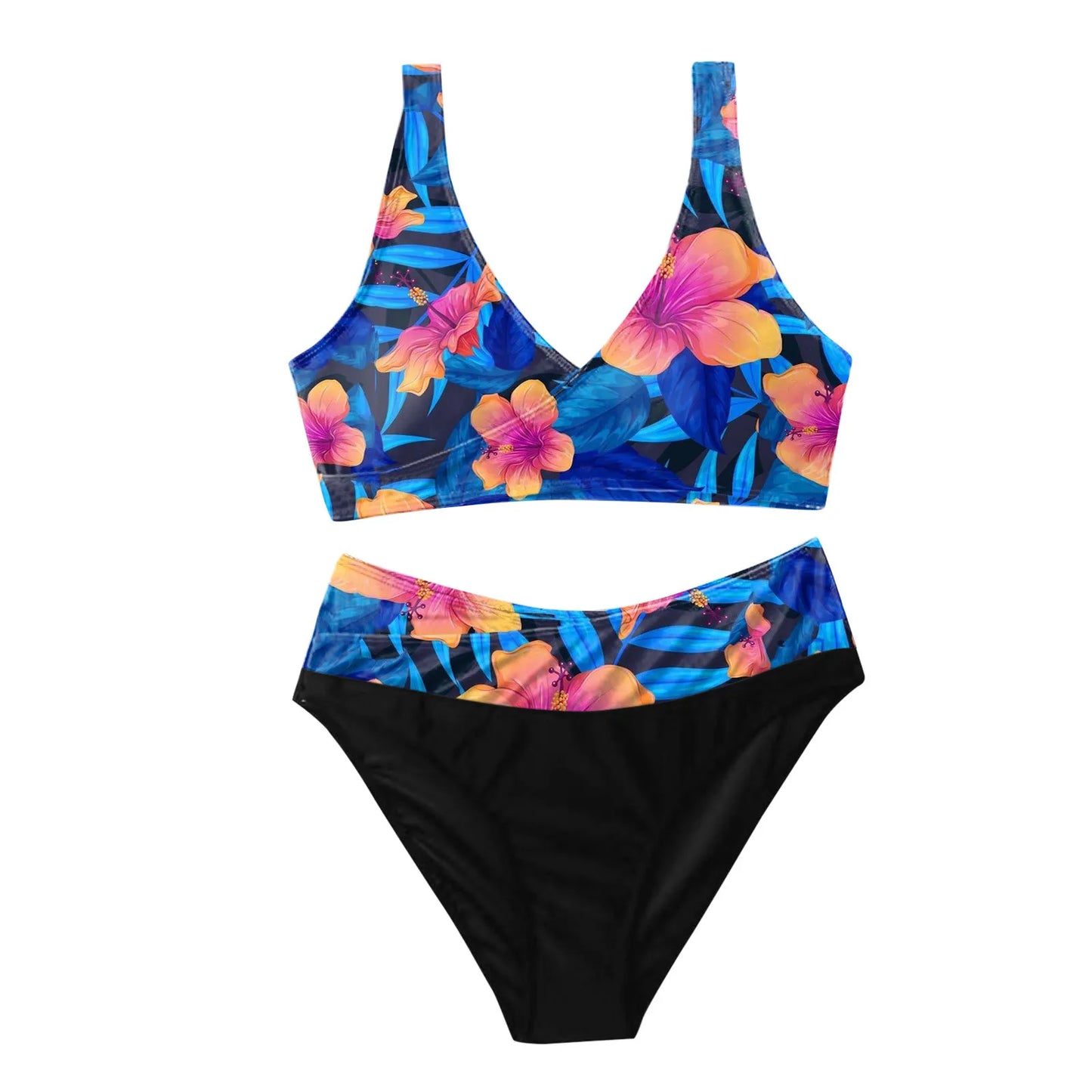 Swimwear For Women 2025 Plus Size Women Bikini Set Two Piece Swimsuit V Neck Bikini Swimwear High Waist Swimsuit 2025 Trend