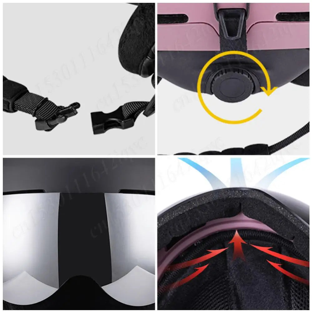 Goggles Skiing Helmet Unisex Snow Helmets Sports Safety Helmet 7 Vents High-Quality Ski Helmet Ski Snowboard Skateboard Helmets