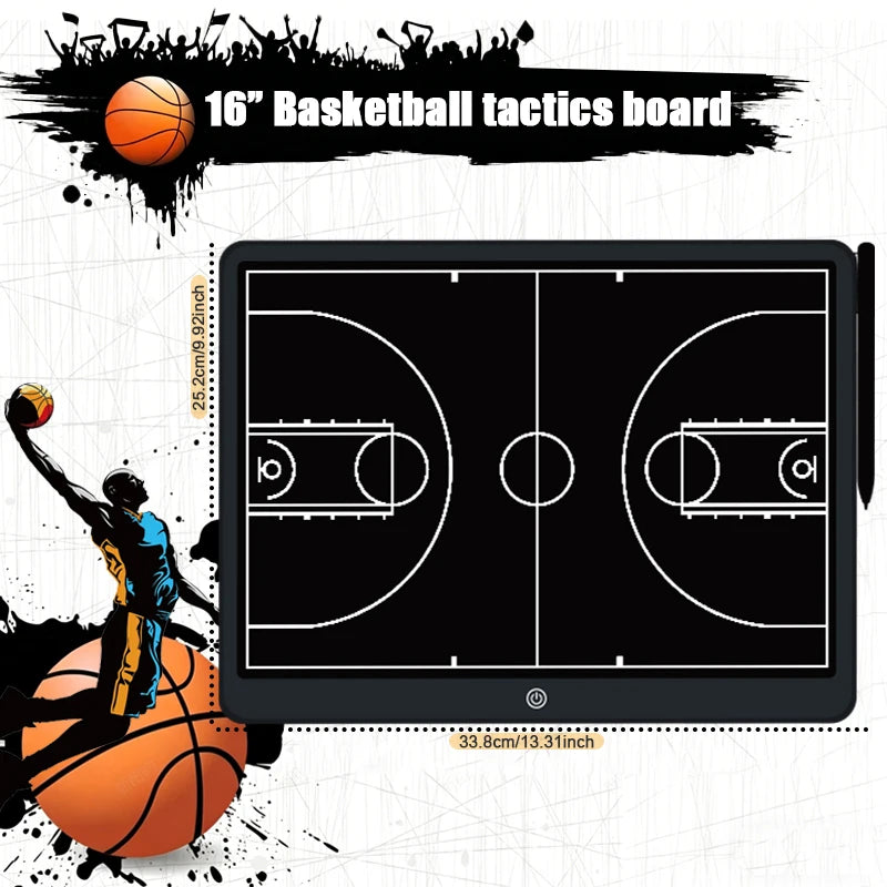 8.5/16' Electronic Basketball Tactics Board Coaching Board Portable Train Digital Strategy Marker Board Used for Sports Training
